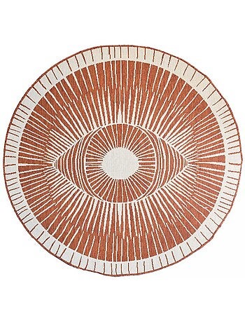 Tapis rond d'extérieur, kilim reversible LYN2 B ROND REVERSIBLE