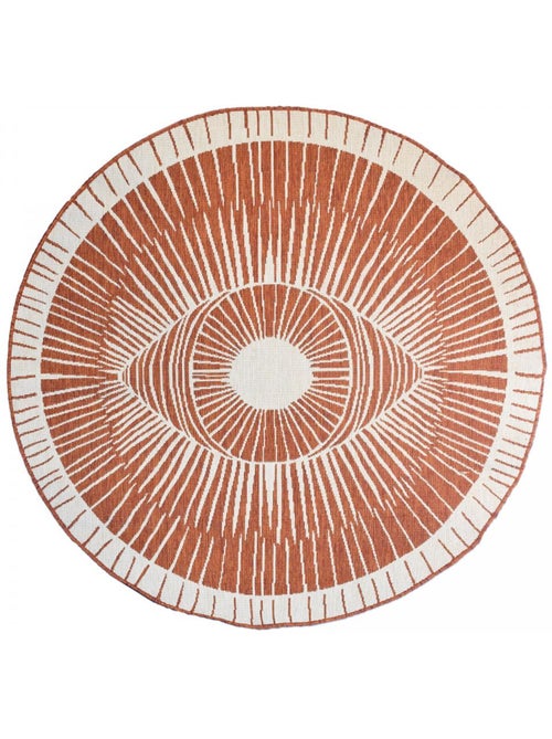 Tapis rond d'extérieur, kilim reversible LYN2 B ROND REVERSIBLE - Kiabi