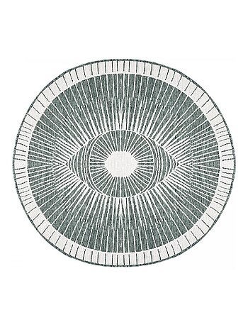 Tapis rond d'extérieur, kilim reversible LYN2 B ROND REVERSIBLE