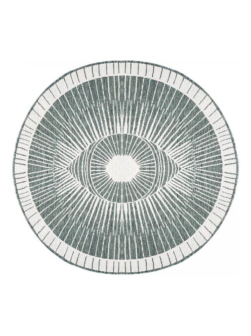 Tapis rond d'extérieur, kilim reversible LYN2 B ROND REVERSIBLE - Kiabi