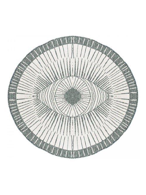 Tapis rond d'extérieur, kilim reversible LYN2 B ROND REVERSIBLE - Kiabi
