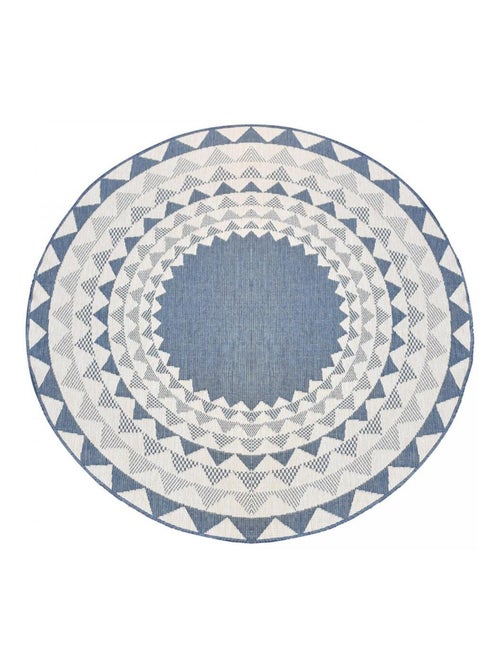 Tapis rond d'extérieur, kilim reversible LYN2 C ROND REVERSIBLE - Kiabi