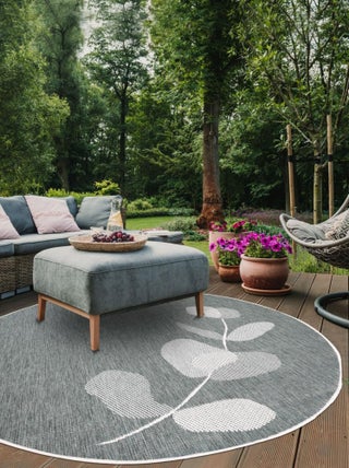 Tapis rond d'extérieur, kilim reversible LYN2 D