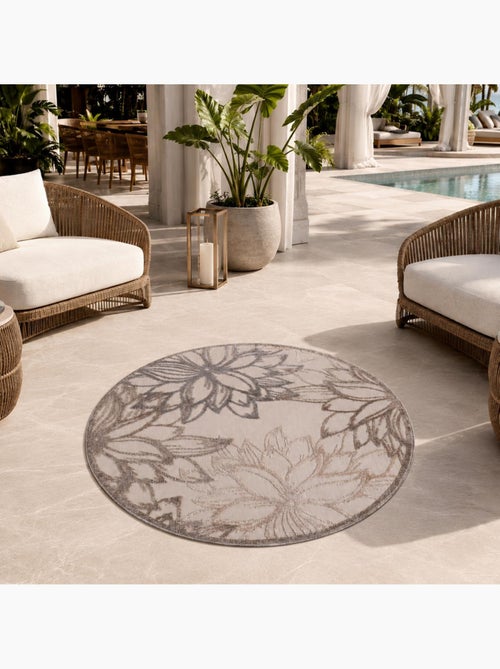 Tapis rond d'extérieur tissé kilim CHIMEK - Kiabi Tapis rond d'extérieur tissé kilim CHIMEK - Kiabi