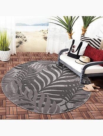 Tapis rond d'extérieur tissé kilim CHIMEK