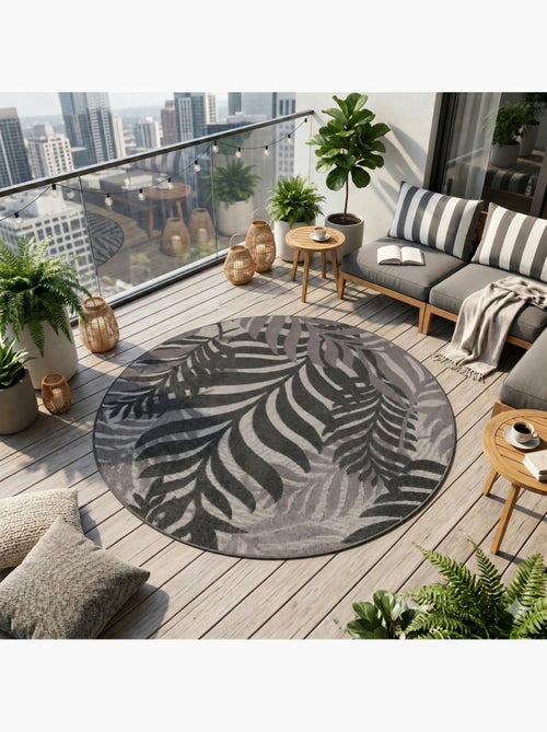 Tapis rond d'extérieur tissé kilim CHIMEK - Kiabi