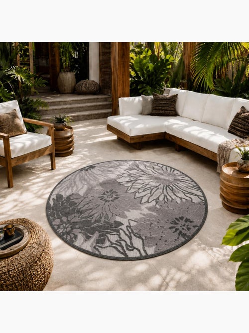 Tapis rond d'extérieur tissé kilim CHIMEKA - Kiabi Tapis rond d'extérieur tissé kilim CHIMEKA - Kiabi
