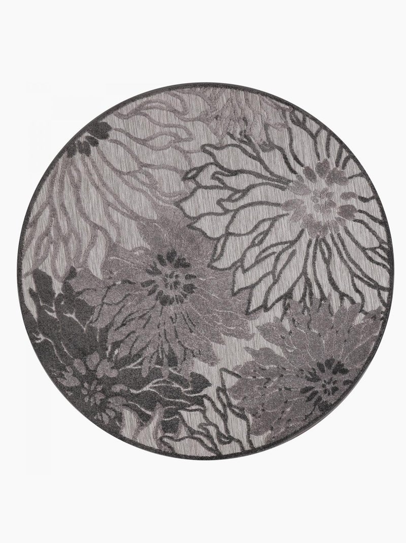 Tapis rond d'extérieur tissé kilim CHIMEKA Gris - Kiabi