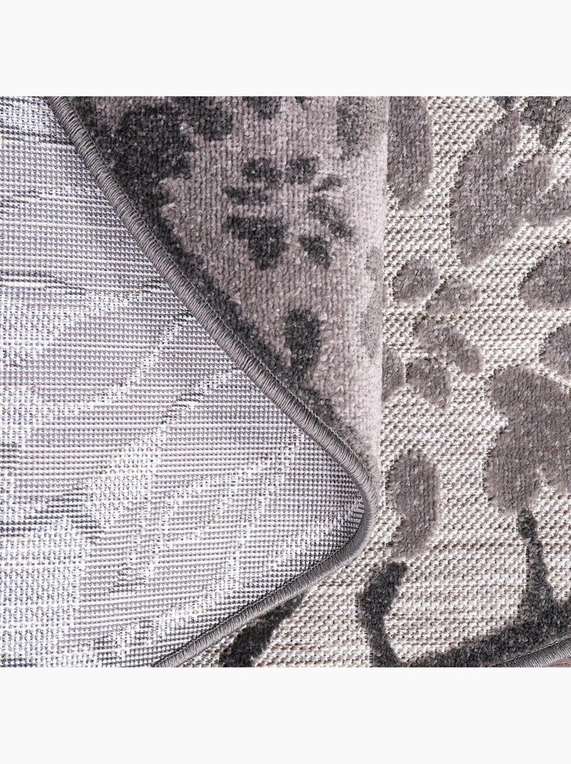 Tapis rond d'extérieur tissé kilim CHIMEKA Gris - Kiabi