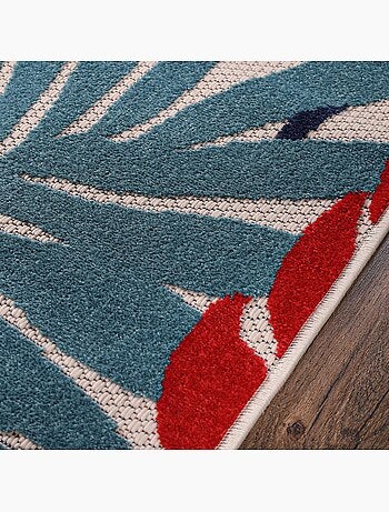 Tapis rond d'extérieur tissé kilim CHIMEKI