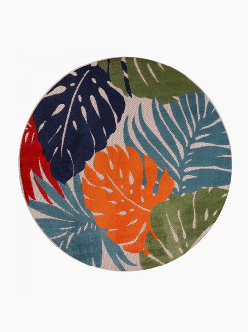 Tapis rond d'extérieur tissé kilim CHIMEKI - Kiabi