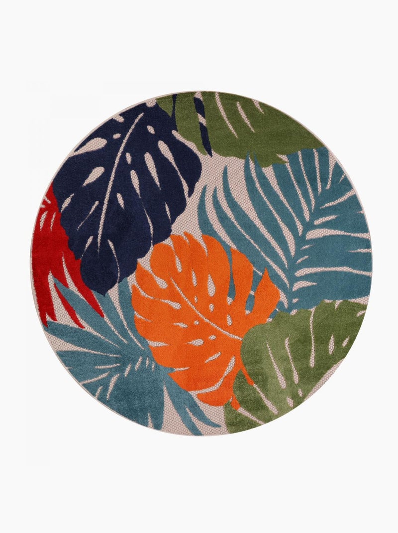 Tapis rond d'extérieur tissé kilim CHIMEKI Multicolore - Kiabi