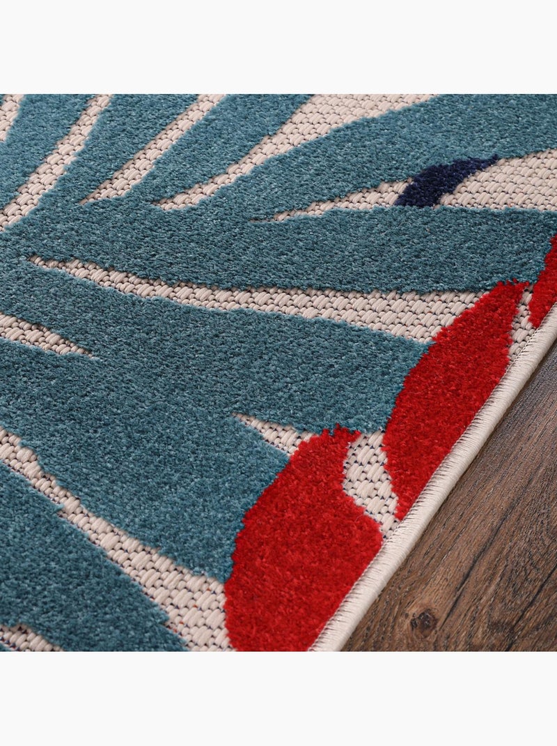 Tapis rond d'extérieur tissé kilim CHIMEKI Multicolore - Kiabi