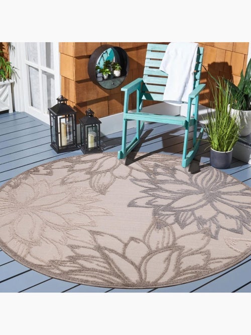 Tapis rond d'extérieur tissé kilim CHIMEKO - Kiabi