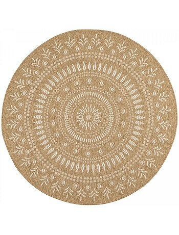Tapis rond d'extérieur tissé kilim JUTE ART 6