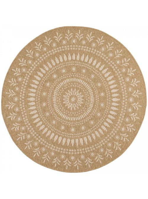 Tapis rond d'extérieur tissé kilim JUTE ART 6 - Kiabi