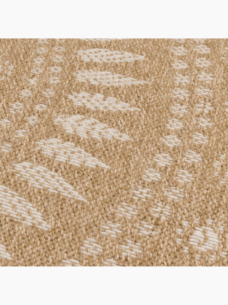 Tapis rond d'extérieur tissé kilim JUTE ART 6 Beige - Kiabi