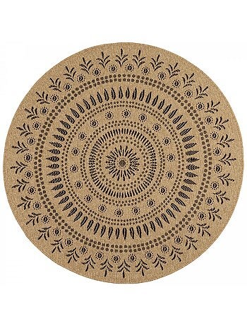 Tapis rond d'extérieur tissé kilim JUTE ART 6