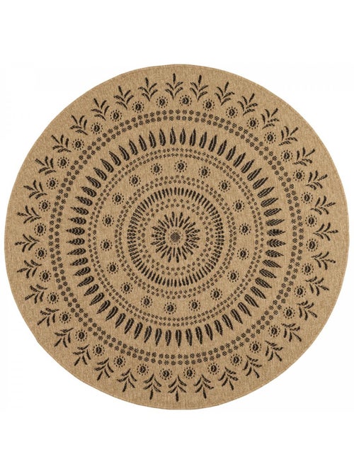 Tapis rond d'extérieur tissé kilim JUTE ART 6 - Kiabi