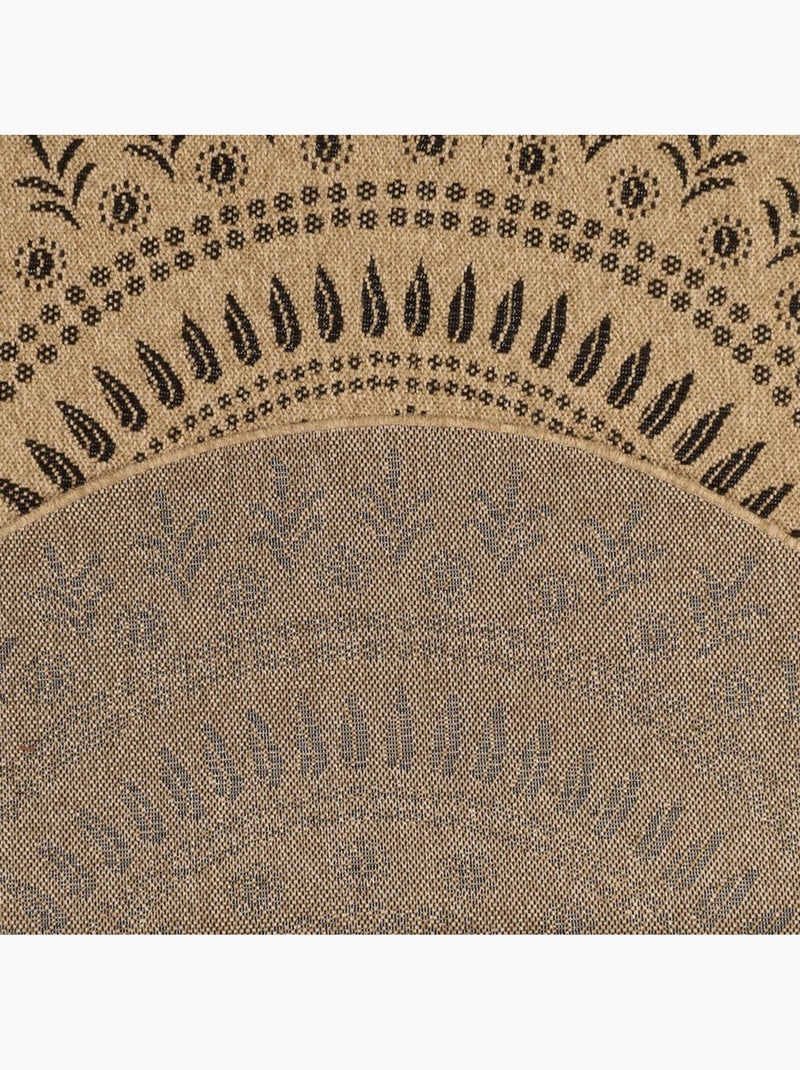 Tapis rond d'extérieur tissé kilim JUTE ART 6 Noir - Kiabi