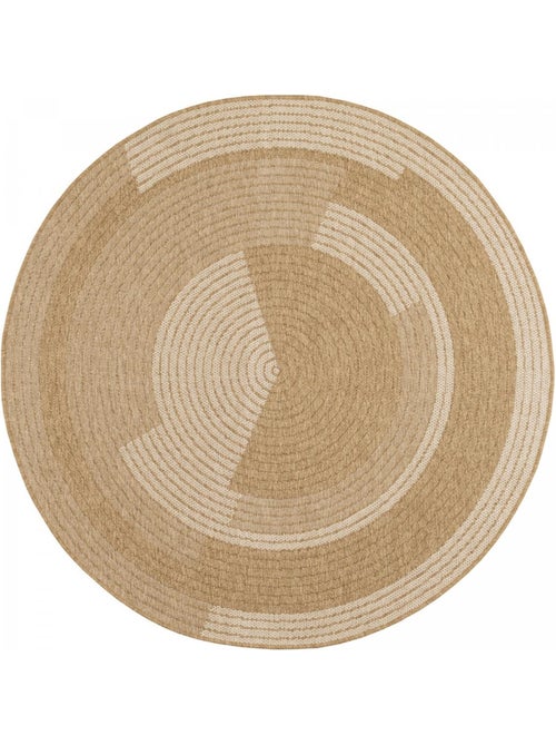 Tapis rond d'extérieur tissé kilim jute art 7 - Kiabi Tapis rond d'extérieur tissé kilim jute art 7 - Kiabi