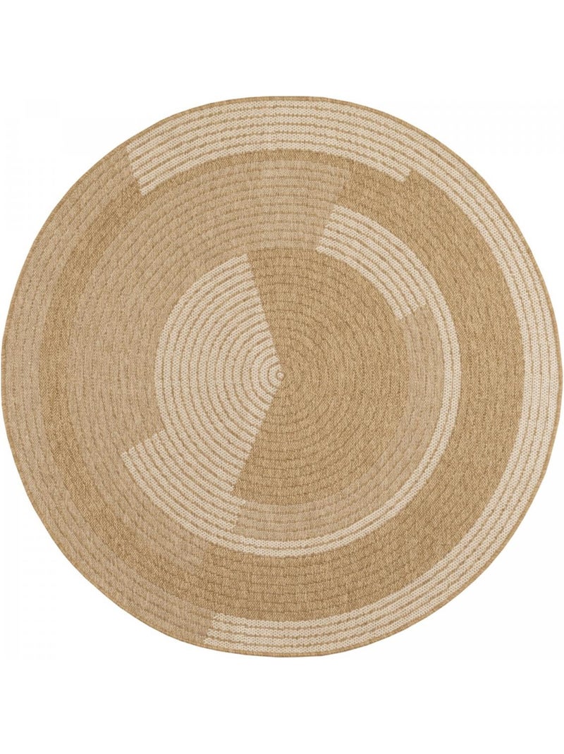 Tapis rond d'extérieur tissé kilim jute art 7 Beige - Kiabi