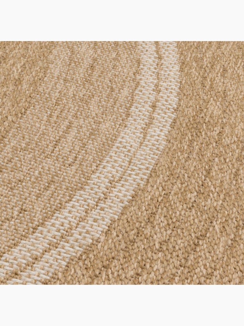 Tapis rond d'extérieur tissé kilim jute art 7 Beige - Kiabi