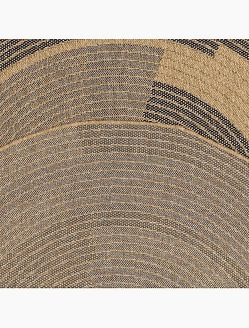 Tapis rond d'extérieur tissé kilim jute art 7