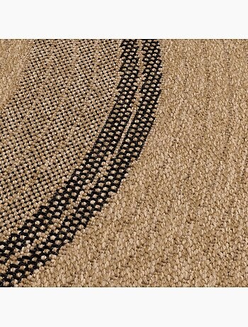Tapis rond d'extérieur tissé kilim jute art 7