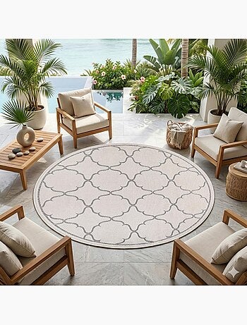 Tapis extérieur tissé kilim rectangle kuma