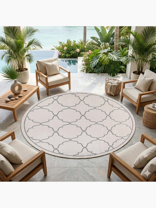 Tapis rond d'extérieur tissé kilim KUMA - Kiabi