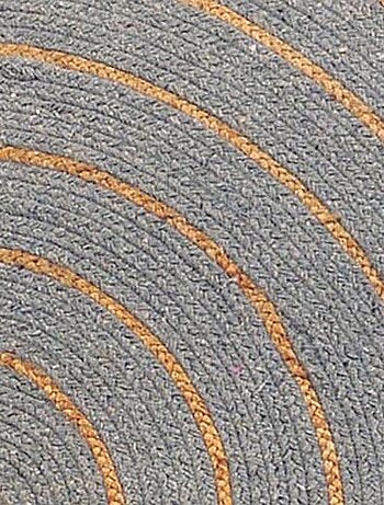 Tapis rond en coton tressé, effet jute rayé, Dylrev