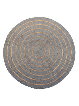 Tapis rond en coton tressé, effet jute rayé, Dylrev