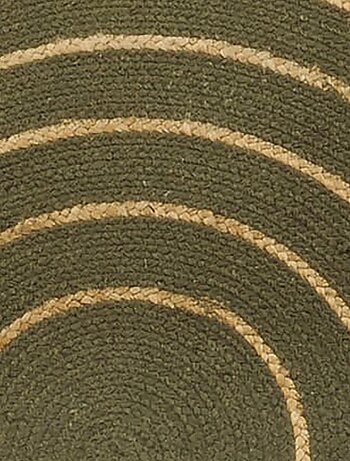 Tapis rond en coton tressé, effet jute rayé, Dylrev