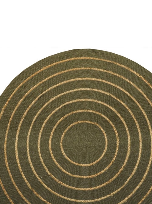 Tapis rond en coton tressé, effet jute rayé, Dylrev - Kiabi