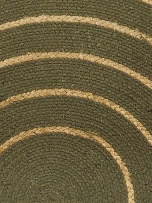 Tapis rond en coton tressé, effet jute rayé, Dylrev - Kiabi