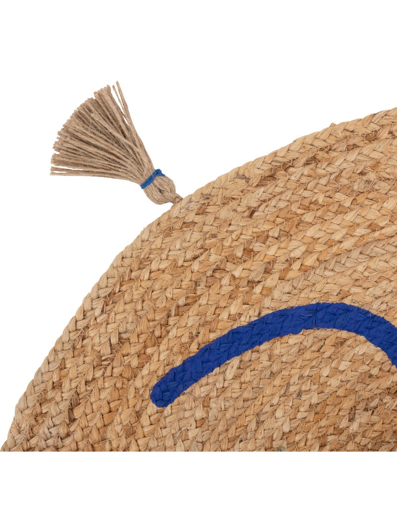 Tapis rond en jute à pompons soleya Beige - Kiabi