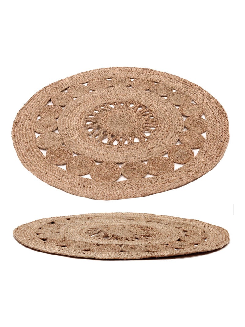 Tapis rond en jute collection NÎMES Beige - Kiabi