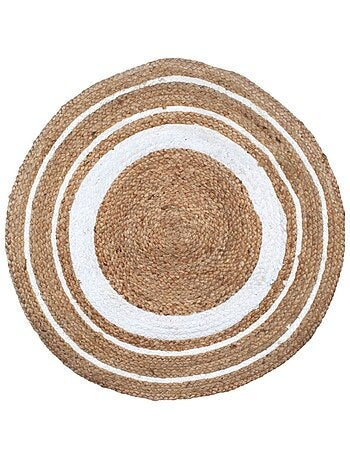 Tapis rond en jute et coton