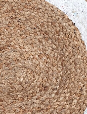Tapis rond en jute et coton