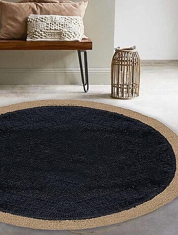 Tapis Rond en Jute et Coton, Dylrev