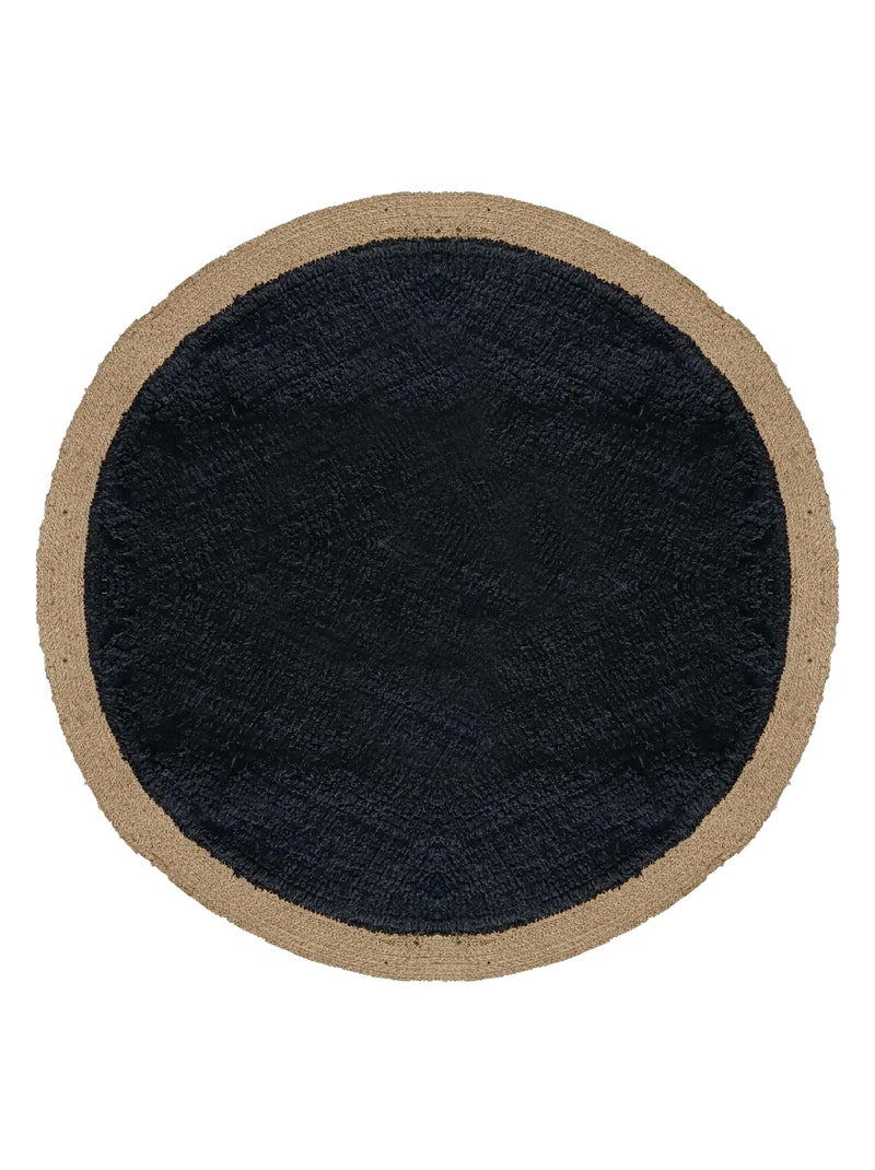 Tapis Rond en Jute et Coton, Dylrev Bois naturel - Kiabi