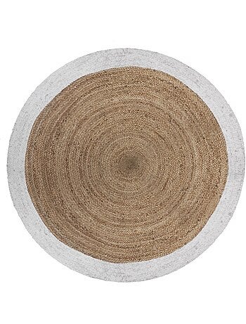 Tapis rond en jute et coton kahi