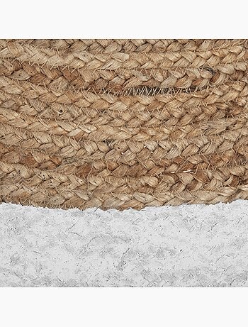 Tapis rond en jute et coton kahi