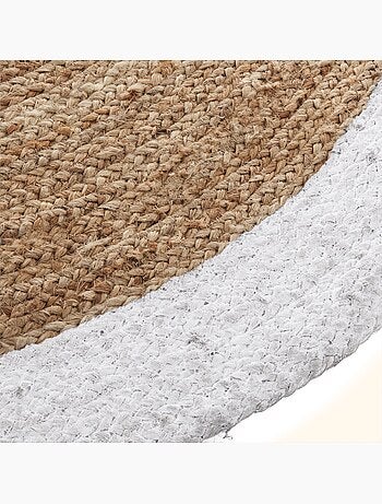Tapis rond en jute et coton kahi