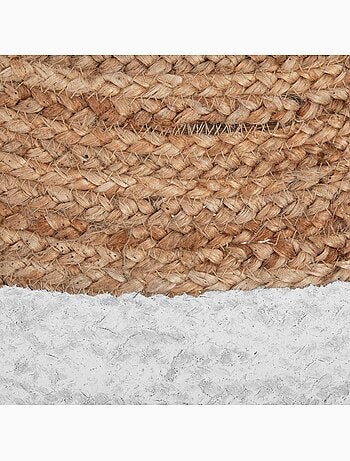 Tapis rond en jute et coton kahi