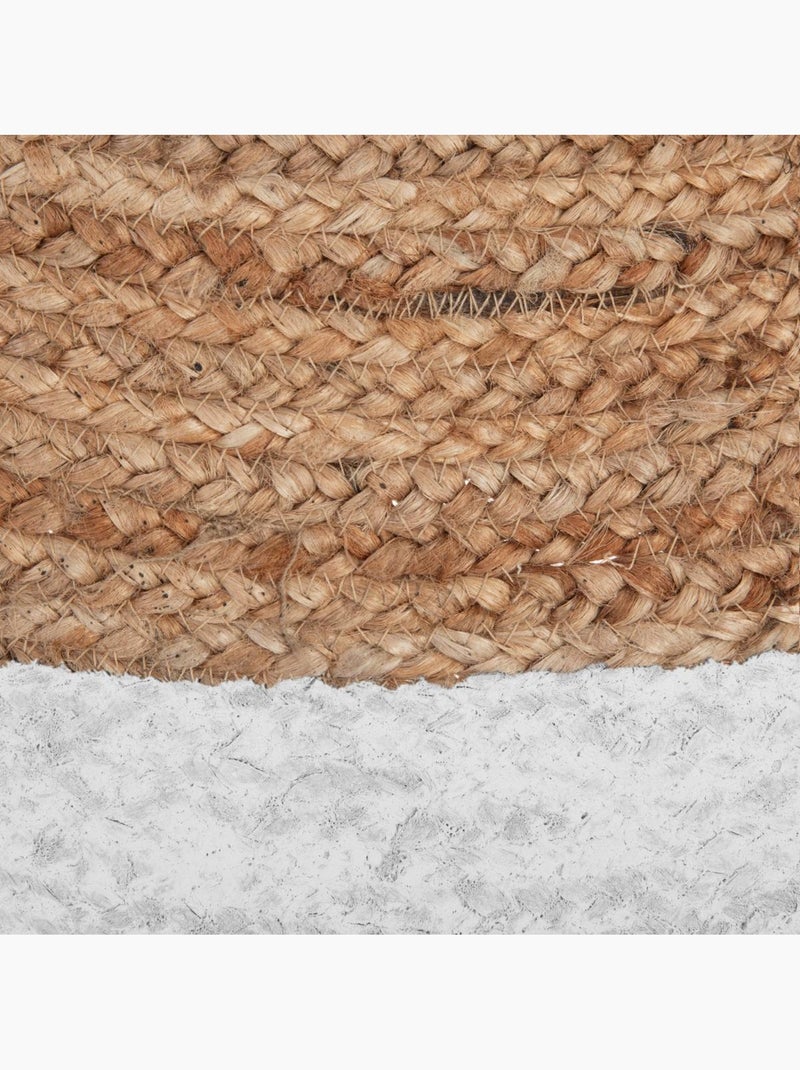 Tapis rond en jute et coton kahi Beige - Kiabi