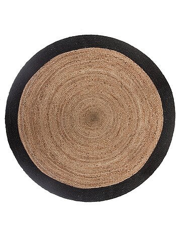 Tapis rond en jute et coton kahi