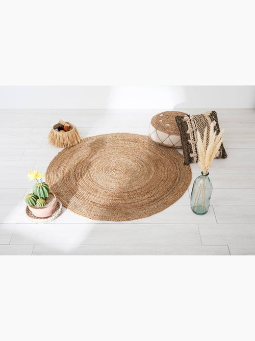 Tapis rond en jute natura - Kiabi