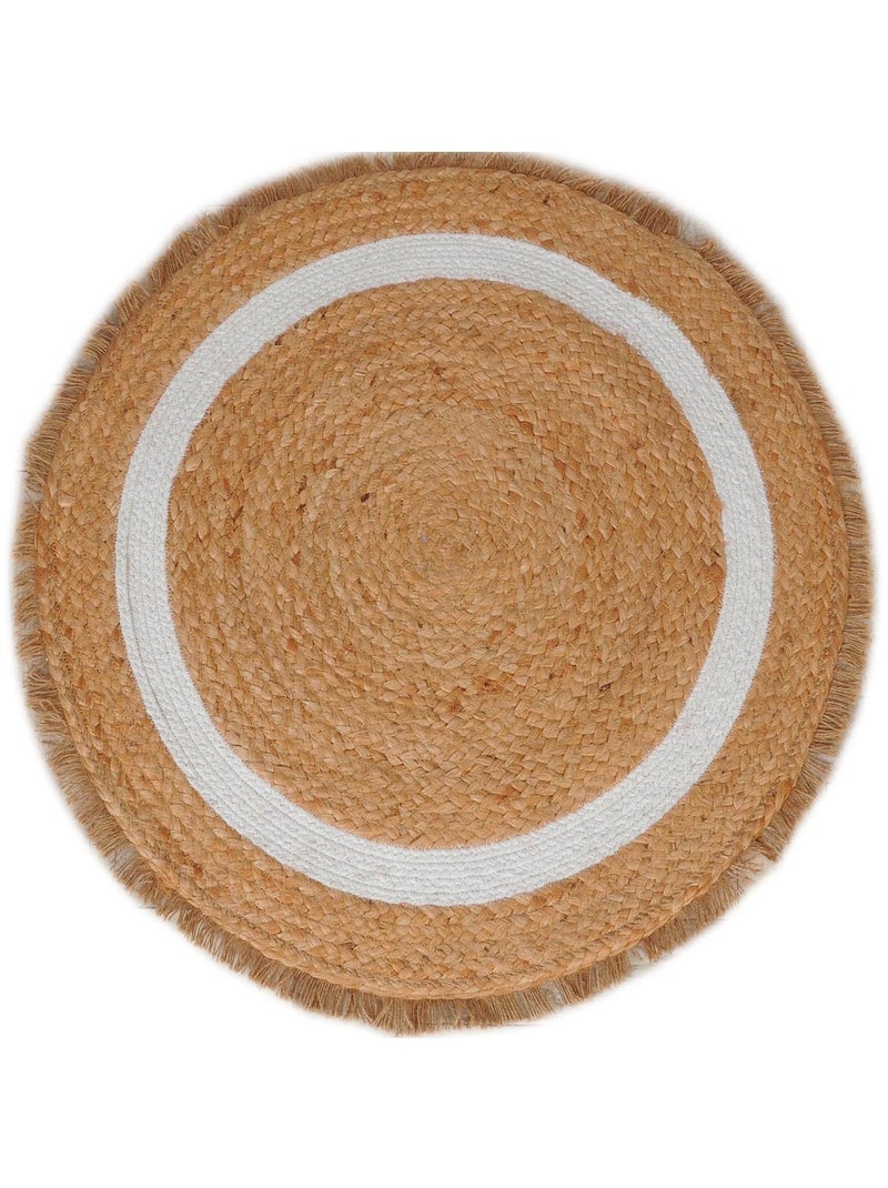 Tapis rond en jute tressé, Dylrev Beige - Kiabi